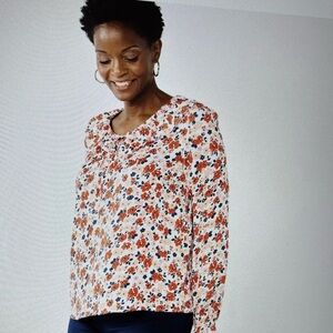 Croft and borrow ruffle neck blouse